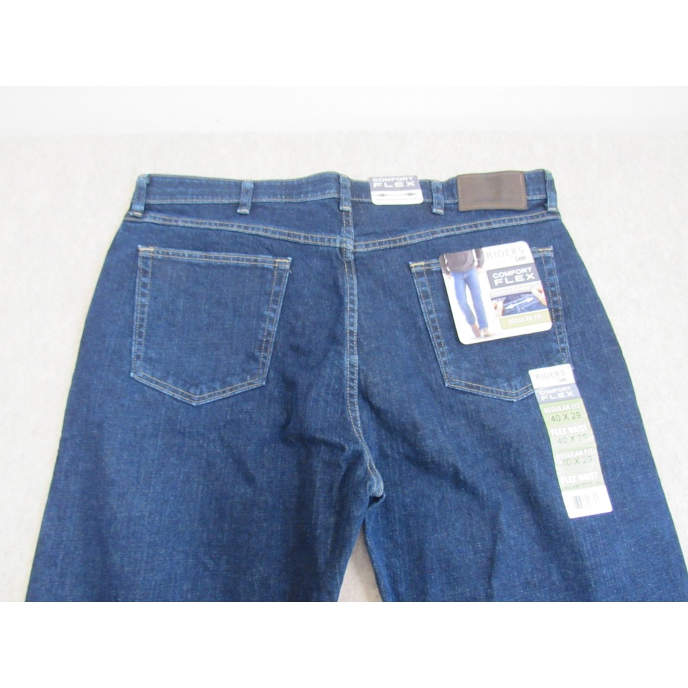 Riders by Lee Mens Comfort Flex Regular Fit Jeans Dark Wash 40x29 NWT